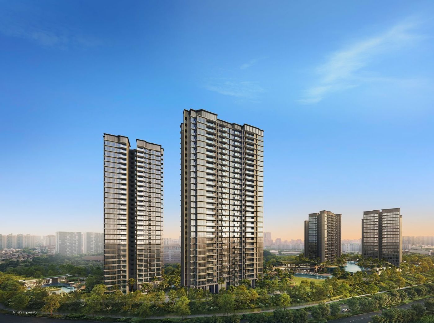 Thomson Reserve artist impression — tower blocks and landscaped grounds by UOL, CapitaLand and SingLand